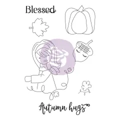 Prima Marketing Inc Julie Nutting Doll Stamp - Autumn Hugs - 1 Stamp 5.25x8In Sheet Size 655350913182