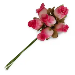 Vintage Fabric Flowers Fuchsia