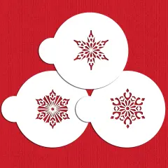 Small Crystal Snowflakes Cookie Stencil #2 | C747 by Designer Stencils | Cookie Decorating Tools | Baking Stencils for Royal Icing, Airbrush, Dusting Powder | Reusable Plastic Food Grade Stencil for Cookie | Easy to Use & Clean Cookie Stencil