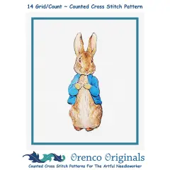 Peter Rabbit inspired by Beatrix Potter Counted Cross Stitch Pattern