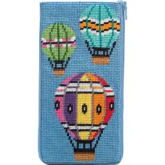Stitch & Zip Eyeglass Case Needlepoint Kit- Balloons in Flight Multicolor