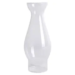 Clear Glass Lamp Chimney, Replacement Hurricane Globe Measures 2 Inch Diameter Base x 6 3/4 Inches High for Oil or Kerosene Lanterns, Crimp Top