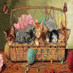 Dimensions Gold Collection Counted Cross Stitch Kit 18"X9"-Kitty Litter