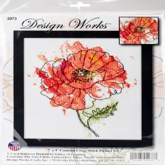 Design Works Counted Cross Stitch Kit 5"X7"-Peach Floral