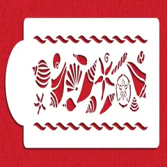 Shell Variety Cake Stencil Border | C705 by Designer Stencils | Cake Decorating Tools |