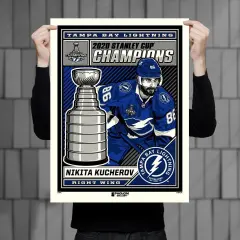 Phenom Gallery Tampa Bay Lightning Nikita Kucherov 2020 Stanley Cup Champs 18" x 24" Serigraph