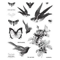 Prima Marketing Inc Finnabair 6x7.5 Cling Stamp Wild And Free - 17 Pcs - Sz 6Inx7.5In 655350967048