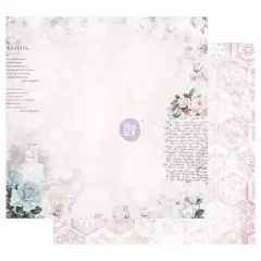 Prima Marketing Inc Prima Marketing Poetic Rose Foiled Double-Sided Cardstock 12"x12"-Waiting For The One 655350849030