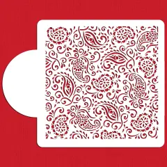 Paisley Henna Miniprint Cake Stencil | C820 by Designer Stencils | Cake Decorating Tools |