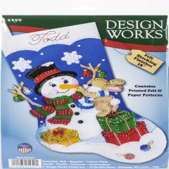 Design Works Felt Stocking Applique Kit 18" Long-Busy Bunny
