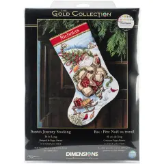 Dimensions Gold Collection Counted Cross Stitch Kit 16" Long-Santa's Journey Stocking