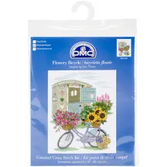 DMC Counted Cross Stitch Kit 8'X10"-Flowery Bicycle