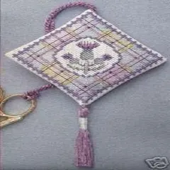 Textile Heritage Scissor Keep Cross Stitch Kit - Tartan Thistles Multicolor