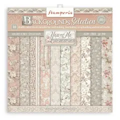 Stamperia Backgrounds Double-Sided Paper Pad 12"X12" 10/Pkg-You And Me, 10 Designs/1 Each