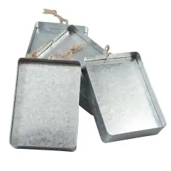Rectangular Metal Ornament Set Accessory Multi