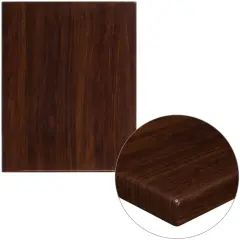 Emma and Oliver 24"x30" High-Gloss Resin Table Top with 2" Thick Drop-Lip Walnut