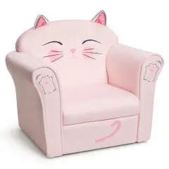 Kids Cat Armrest Couch Upholstered Sofa