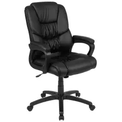 Emma and Oliver Big & Tall 400 lb. Rated LeatherSoft Office Chair - Desk Chair Black