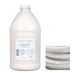 Penguin Pottery - 1/2 Gallon Mid Fire Glossy White Glaze - Cone 5-6 for Mid Fire Clay, High Fire Clay - Ceramic Glaze Pottery (1/2 Gallon | 64 oz | 1.9 L)