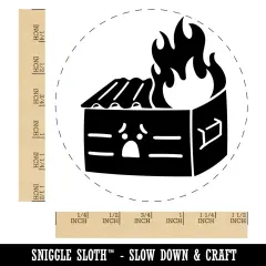Sad Dumpster Fire Self-Inking Rubber Stamp for Stamping Crafting Planners Black