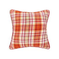 Briar Plaid Cotton Blend Handwoven Accent Throw Pillow 18" x 18"