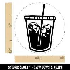 Iced Coffee Drink Self-Inking Rubber Stamp for Stamping Crafting Planners Orange