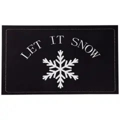 Northlight Let It Snow Christmas Doormat 29" x 17" Black