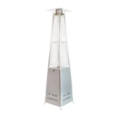 Merrick Lane Stainless Steel Pyramid Shape Portable Outdoor Patio Heater - 7.5 Feet Tall Silver