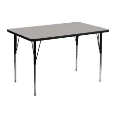 Emma and Oliver 30x48 Rectangle HP Laminate Adjustable Activity Table Gray
