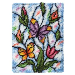 SundanceButterfly Stained Glass Latch Hook Kit Multi