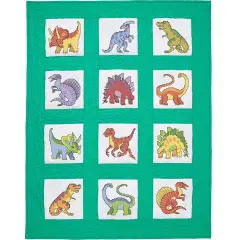HerrschnersJurassic Kid's Quilt Blocks Stamped Cross-Stitch Multi