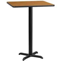 Emma and Oliver 30" Square Laminate Table Top with 22"x22" Bar Height Table Base Natural