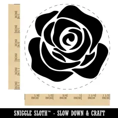 Rose Flower Solid Self-Inking Rubber Stamp for Stamping Crafting Planners Red
