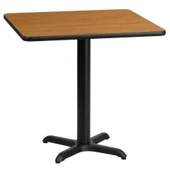 Emma and Oliver 24" Square Laminate Table Top with 22"x22" Table Height Base Natural