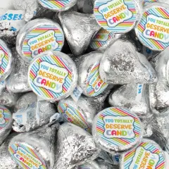 90 Pcs Thank You Candy Gift Milk Chocolate Hershey's Kisses (1lb) - No Assembly Required - You Deserve Candy