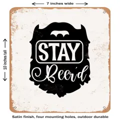 DECORATIVE METAL SIGN - Stay Beerd- Vintage Rusty Look