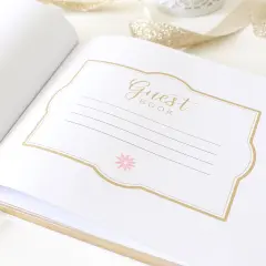 bloom daily planners Guest Book, 7" x 9", Gold Floral
