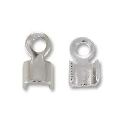 JewelrySupply Connector - Fold Over 3x5mm Silver Color (10-Pcs)