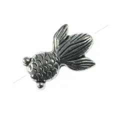 Goldfish Bead 23x26mm Pewter Antique Silver Plated (1-Piece)