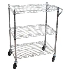 Oceanstar 3 Tier Heavy Duty All-Purpose Utility Cart Silver