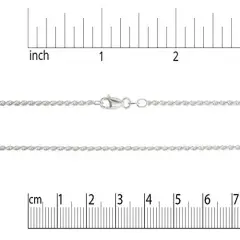 JewelrySupply Rope Chain Diamond Cut 1.7mm 16" Sterling Silver (1-Pc)