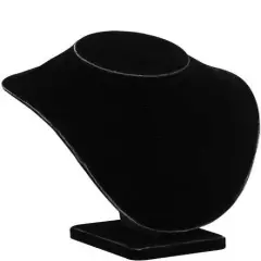 JewelrySupply Necklace Display Bust 6-1/4" Tall Black Velvet