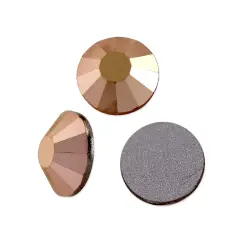 Preciosa Crystal VIVA12 Flat Back Rhinestone 3mm (SS12) Crystal Capri Gold (Package of 50)