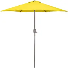 Northlight 7.5ft Outdoor Patio Market Umbrella with Hand Crank, Yellow