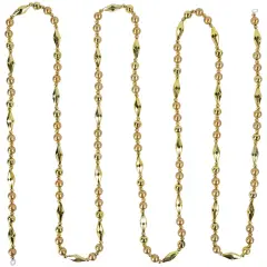 Northlight Shiny and Matte Beaded Christmas Garland - 9' x .5" - Gold - Unlit