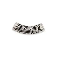 34x9mm Music Note Large Hole Pewter Curved Tube Bead (Package of 1)