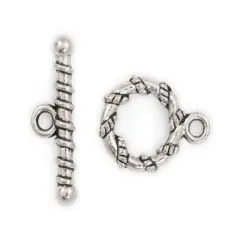 JewelrySupply Clasp - Toggle 11mm Base Metal Antique Silver Plated (1-Pc)