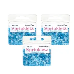 Buttons Galore Sprinkletz Embellishments for Crafts, Tiny Polymer Clay Shapes & Unique Designs - Robins Egg - 3 Pack