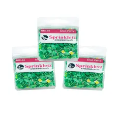 Buttons Galore Sprinkletz Embellishments for Crafts, Tiny Polymer Clay Shapes & Unique Designs - Irish Party- 3 Pack