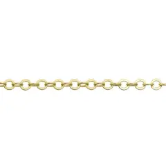 JewelrySupply Cable Link Chain 3mm Satin Hamilton Gold Plated (Foot)